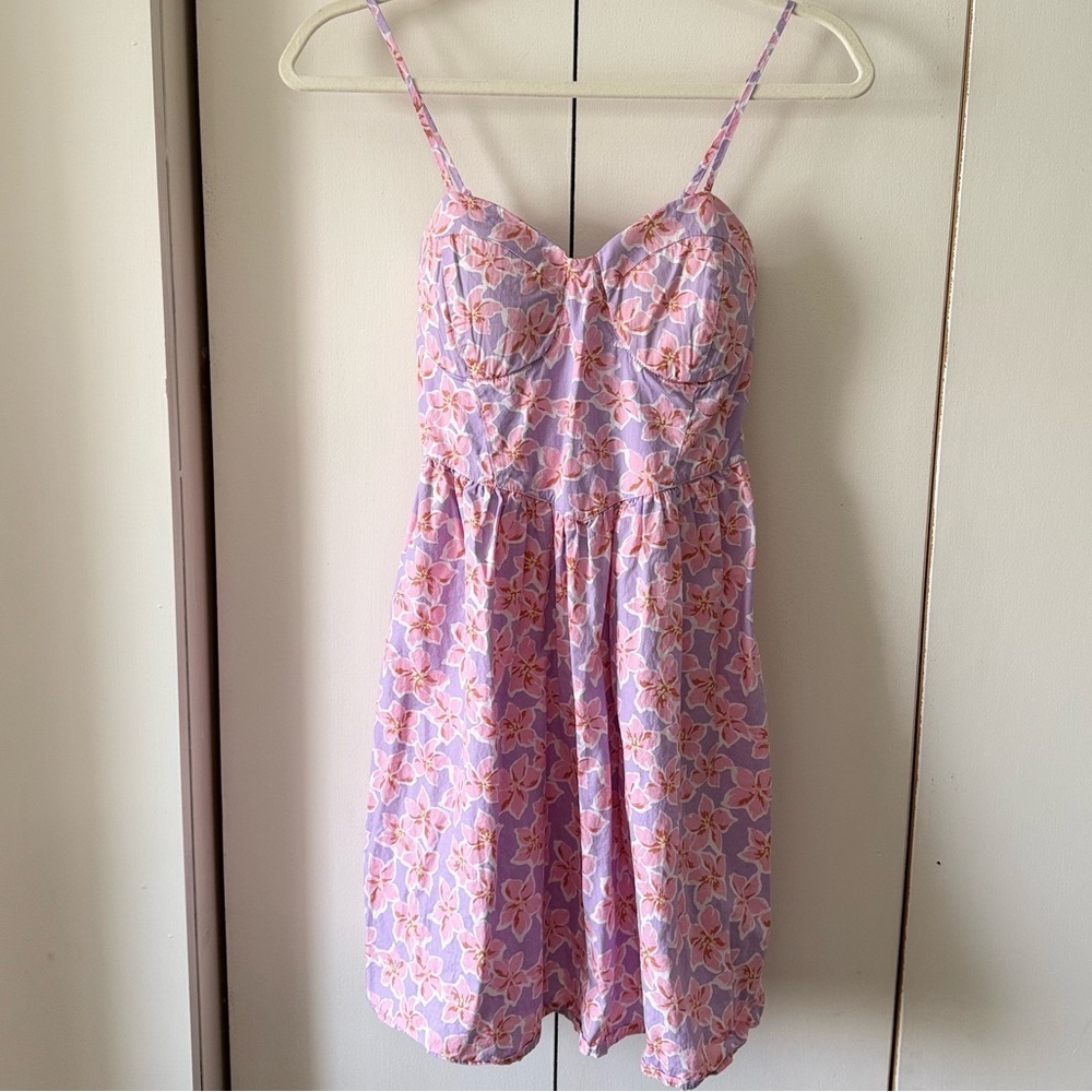 Pink and Purple Floral Mini babydoll Dress